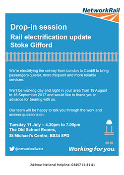 Drop-in session: Rail electrification update Stoke Gifford