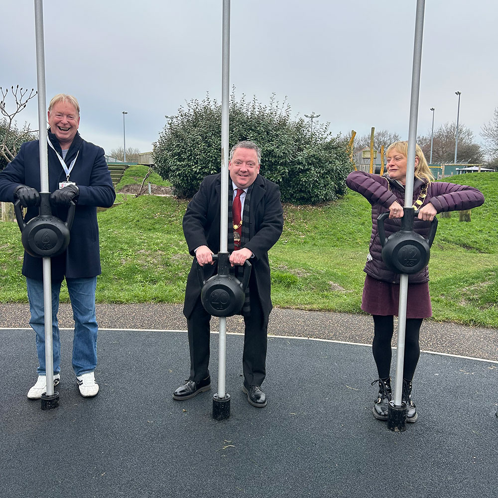 Photo of the official opening of the New Leisure Equipment at Jubilee Green in Bradley Stoke