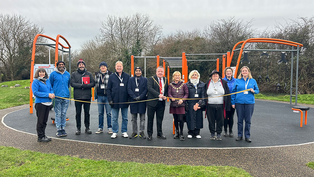 Photo of the official opening of the New Leisure Equipment at Jubilee Green in Bradley Stoke