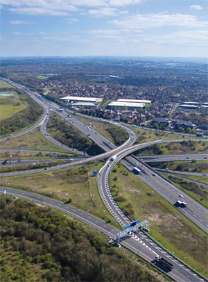 Aerial photo of M4/M5 junction