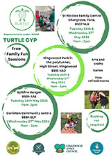 Poster advertising the free family fun sessions