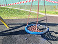 Photo of swing damaged by fire
