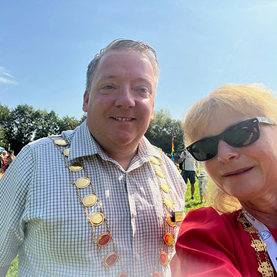 Photo of the Mayor and Deputy Mayor attending Wheatfest on Saturday 9th September 2023