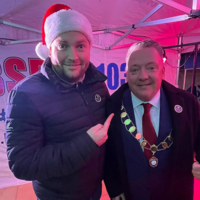 Photo of Mayor at Willow Brook Centre Christmas Lights Switch On event