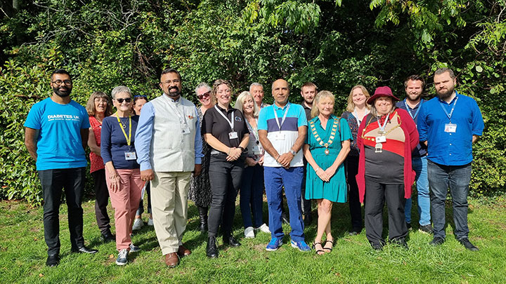 Photo of Mayor, councillors, staff and local community groups attending Bradley Stoke Town Council Older Persons Afternoon Tea Party on Friday 19th September 2025