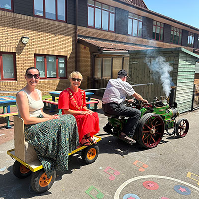 Photo of Mayor attending Wheatfest at Wheatfield Primary School on Saturday 12th July 2025