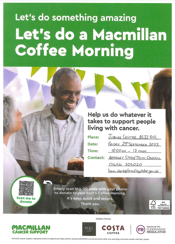 Poster advertising the Macmillan Coffee Morning