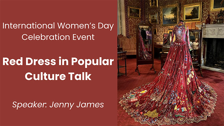 Flyer advertising the Red Dress in Popular Culture Talk