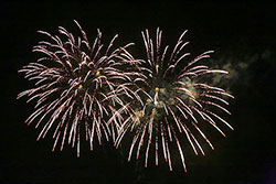 Photo of a firework in the night sky