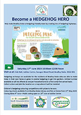 Poster advertising the Hedgehog Heroes event