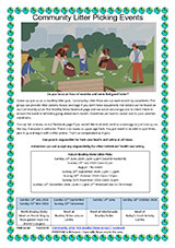 Poster advertising the Community Litter Picking Events