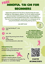 Poster advertising Free Mindful Tai Chi for Beginners