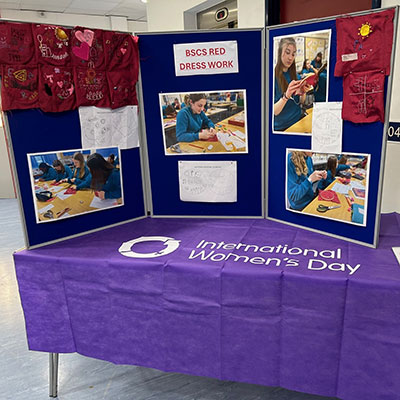 Photo from the International Women's Day event in Bradley Stoke Community School
