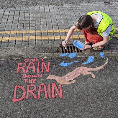 Photo of Only Rain Down the Drain Campaign in March 2026