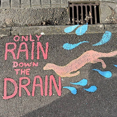 Photo of Only Rain Down the Drain Campaign in March 2026