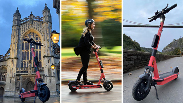 Photo montage of e-scooters
