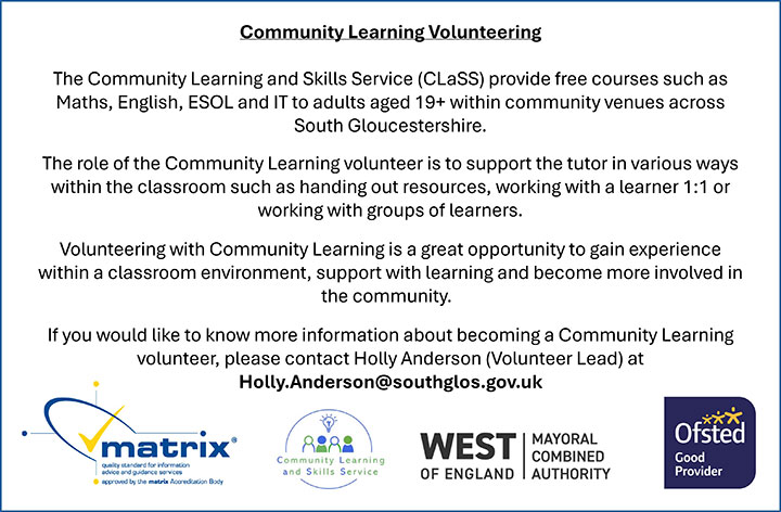 Community Learning Volunteering poster