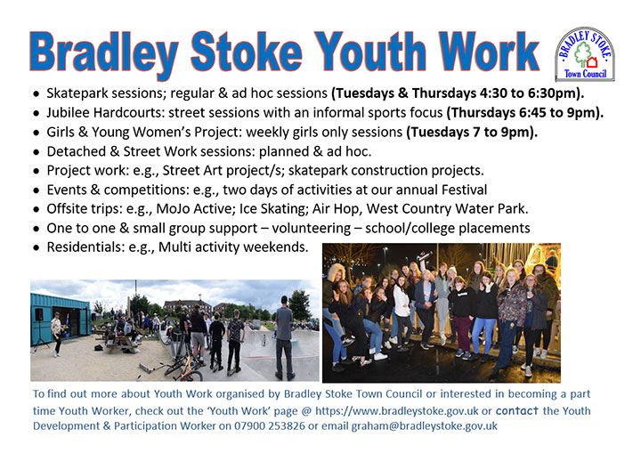 Bradley Stoke Youth Work poster (all text content displayed on page)