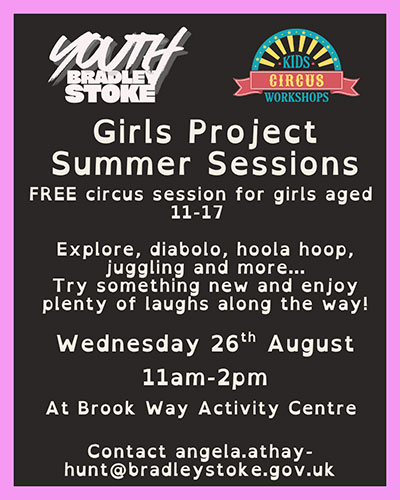 Poster advertising the Girl's Project Circus Session
